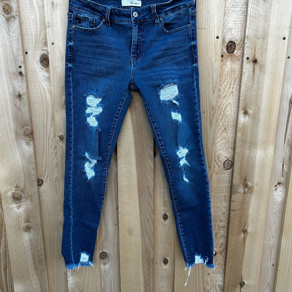 KanCan Distressed Raw Hem Ankle Jeans SZ 29
